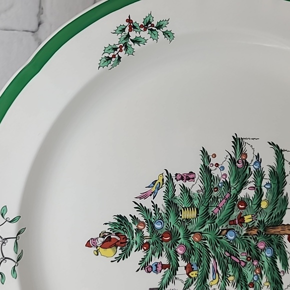 Spode Christmas Tree 12" Round Scalloped Chop Plate/Platter - Picture 6 of 17